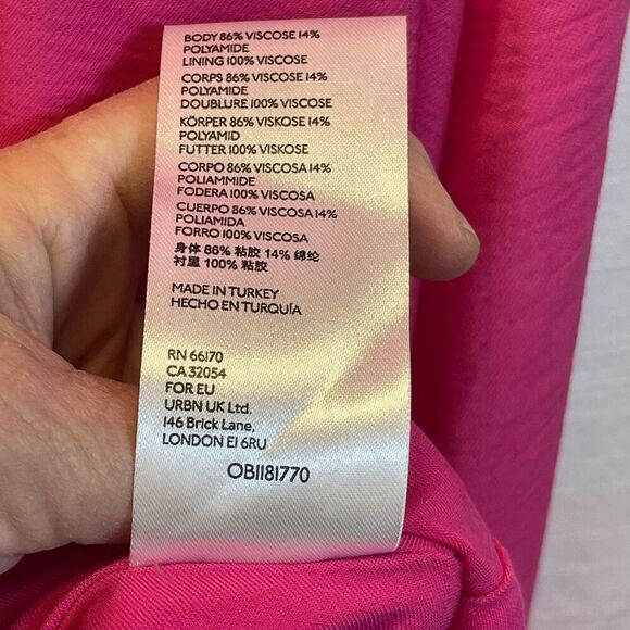 Anthropologie Maeve Hot Pink Sleeveless Marlene High Low Tiered Dress Size Large - Picture 7 of 9